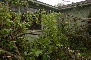 Our front glass in the living room. Where we were sitting just before the tornado came.