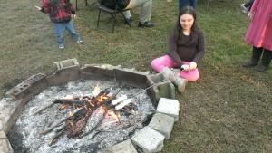 Makaylah roasting marshmellows
