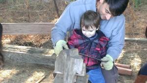 Nehemiah making chair legs