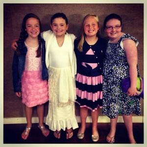Makaylah (far right) with sweet church friends