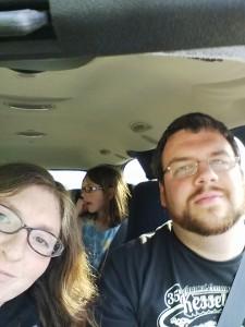 Melissa's attempt at a road selfie.