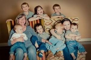 Marie with all her grandkids a few years ago.  Photo credit: Faith Riley Photography